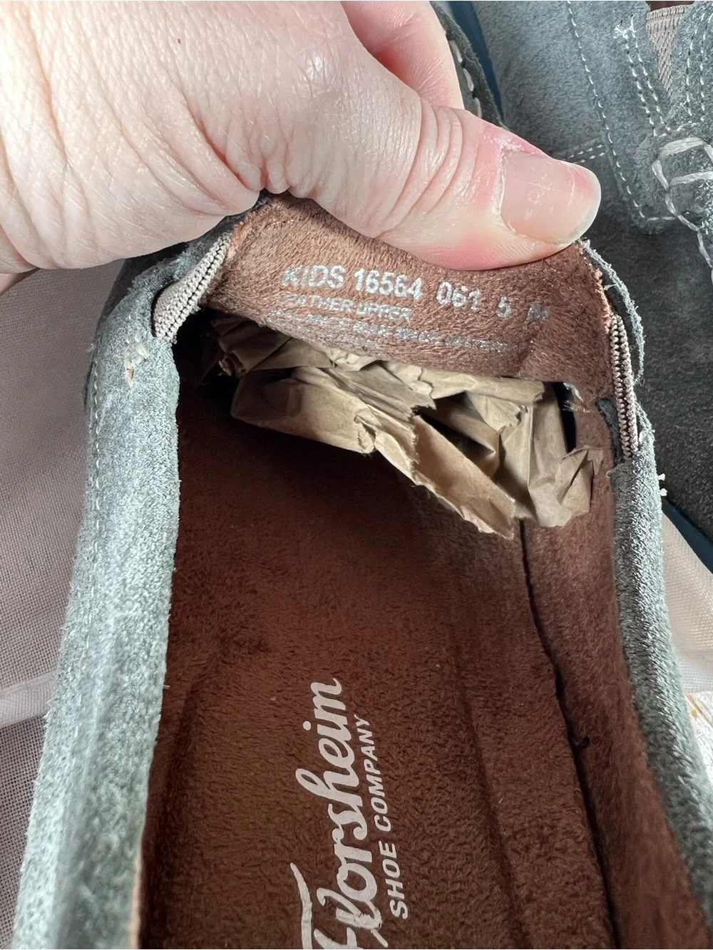 Florsheim Kids Jasper Jr. Suede Loafers Grey Big Kid Size 5M 16564-061